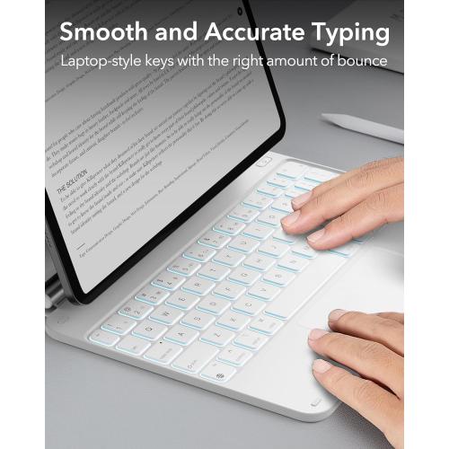 ESR for iPad Air 11 inch Case with Keyboard M4/M3/M2 (2026/2025/2024), iPad Pro 11 & Air 5/4th Magic Keyboard Case, Easy-Set Floating Cantilever Stand, Precision Multi-Touch Trackpad, White