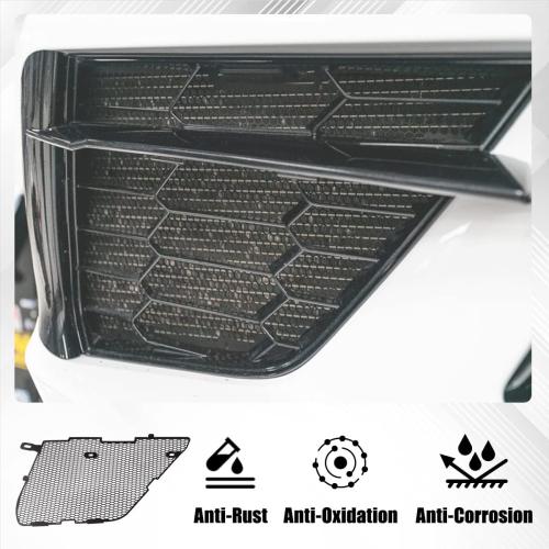 Upgraded Front Radiator Guards Grille for Corvette C8 Stingray Convertible/HTC 2020-2024, OEM Style Grille Vents Insert Mesh Set, Bumper Front Outer Grill Replacement with Instruction Manual