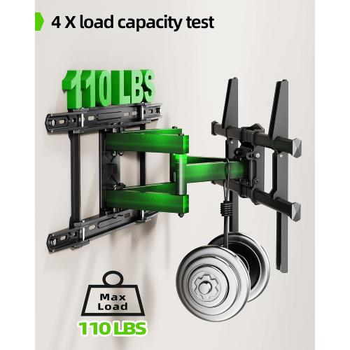 USX MOUNT UL Listed TV Wall Mount for 42-84 TVs up to 110lbs and 8-24 Wood Studs, TV Mount with Tilt, Swivel & Extension, Wall Mounts Bracket with Dual Articulating Arms, Max VESA 600x400mm