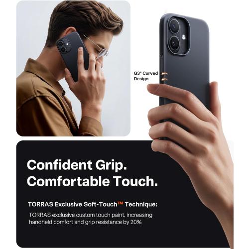 TORRAS Magnetic Slim Fit for iPhone 17 Case, Ultra-Thin Compatible with MagSafe, Stronger Magnetic   Thinner, Lightweight Matte Anti-Scratch Hard PC Cover Phone Case for iPhone 17, Black