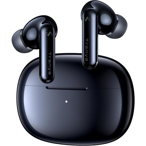 Midnight Blue TRANYA Nova Hybrid Active Noise Canceling Wireless Earbuds, Qualcomm® 3072 aptX™ Adaptive LE Audio, 6 Mics with CVC 8.0 for Clear Calls, Multipoint Connection, Transparency Mode, Customized APP