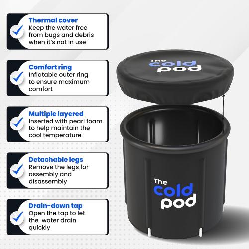 The Cold Pod Ice Bath Tub for Athletes with Cover: Cold Plunge Tub for Recovery, Multiple Layered Portable Ice Bath Plunge Pool