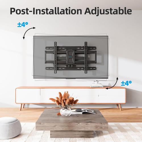 USX STAR Full Motion TV Wall Mount 24 inch Studs for Most 42-86 Inch TVs, Adjustable TV Wall Mount Swivel and Tilt, Loading 110 LBS, Max VESA 600x400mm, Fits 16, 18, 24 Studs