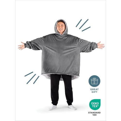 Bare Home Wearable Blanket B-Cozy Hoodie - Soft Plush Sherpa - Warm and Cozy - Oversized Wearable Blanket - Adult & Kid Sizes