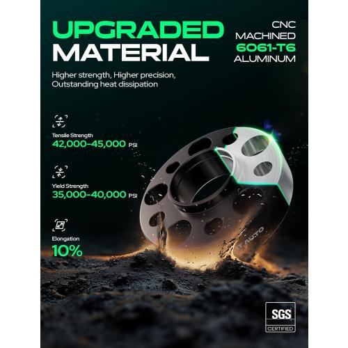 YHTAUTO 5x4.5 Hub Centric Wheel Spacers 1.25 Inch Fits Toyota, Lexus & Scion Models, Camry, RAV4, Avalon, tC xB, RX ES Series, 5x114.3mm 5 Lug Tire Spacers w/ 12x1.5 Studs 60.1 mm Hub Bore, 2 PCS Blac