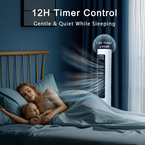 Size 41 Color White Windowless Portable Air Conditioner, 41” Evaporative Air Cooler with Remote, Swamp Cooler 3 Models,12H Timer, 70°Oscillation Tower Air Conditioner 3L Water Tank & 2 Ice Packs for Room Bedroom Office