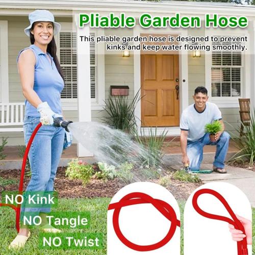 Garden Hose, 75FT Water Hose, Outdoor Hose with 3/4 Fittings, Water Pipe, Convenient Storage Useful House Gifts for Lawn Car Watering Plants Red