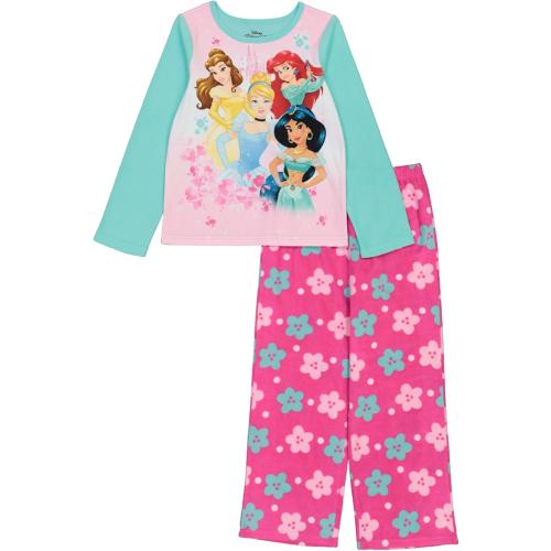 Size S..Disney Girls' 2-Piece Loose-fit Set, Princess Pajamas, Soft & Cute for Kids