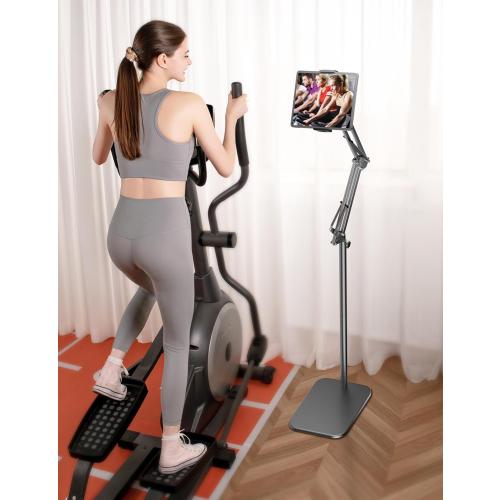 Tablet Floor Stand with 4.5LB Heavy Metal Base,Overhead Bed Phone Stand Angle Height Adjustable Holder, Universal Phone Mount for iPad iPhone Pro Air Mini, Samsung Tab, Kindle, E-Readers...