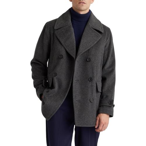 SIZE M Mens Casual Double Breasted Wool Trench Coat Peacoat Winter Jackets