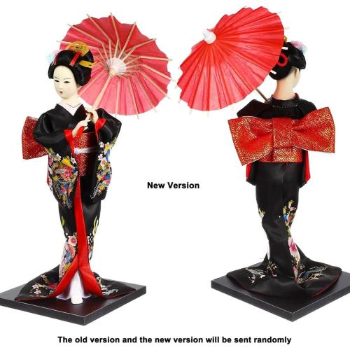 Earlyred 12 Inch Japanese Geisha Kimono Doll 30cm Asian Kimono Doll Collectible Figurine Decoration Gift Red