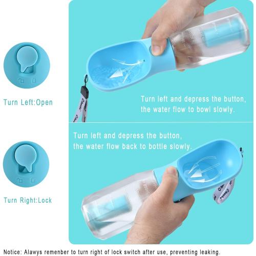 Dog Water Bottle with Food Container & Poop Bag Holder, Travel Water Bowl, Portable Pet Dispenser, Dog Gifts Stuff Accessories Items, Puppy Essentials for Yorkie Chihuahua Walking Hiking