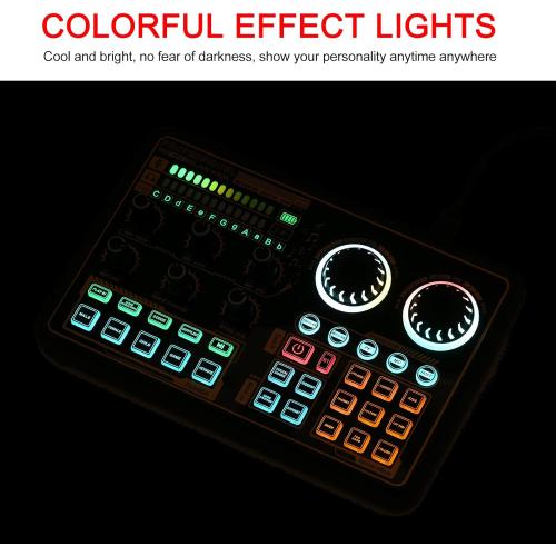 Sound Card, Mixing Sound Card,SK600 Multi-Function Digital Audio Mixer External Sound Card with BT Connection for Computer Smartphone Singing Recording Live Broadcast Gaming