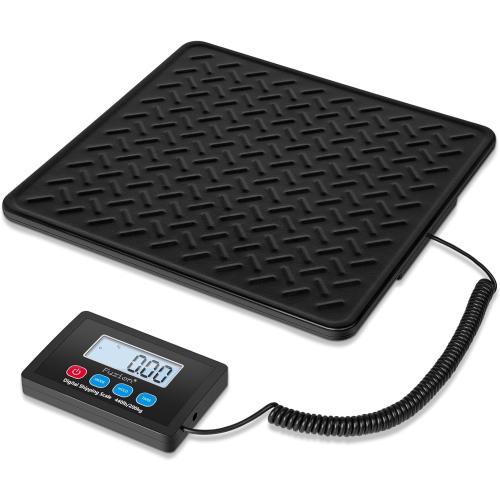 Fuzion Shipping Scale, 440LB x 10g High Accuracy Digital Postal Scale, Durable Alloy Steel Platform, Heavy Duty Scale for Packages, Postage, Luggage, Battery and AC Adapter Powered