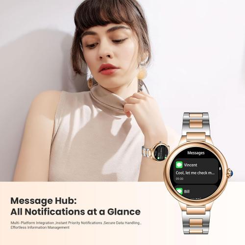 SOUYIE 2026 Luxury Smart Watch for Women, 1.19 AMOLED Display, DA GPT Smartwatch, Heart Rate, Sleep Monitor, 107 Sports Modes Fitness Tracker, Compatible with iOS & Android