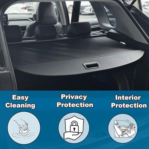 Cargo Cover for 2020-2024 Kia Seltos Accessories,(Carbon Fiber Texture) Retractable Trunk Cover Fits for Kia Seltos 2020-2024 Accessories Rear Trunk Security Protector