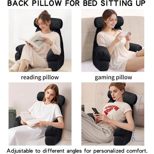 Back Pillow for Bed Sitting Up: Reading Pillow Height Armrest-Bed Pillow for Sitting up & TV Pillows for, Play Games, Working & Relaxing, Comfort Support for TV/Reading