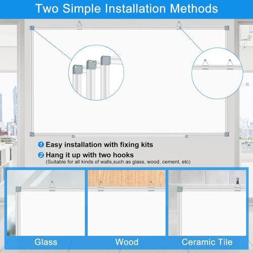 White Board Dry Erase Whiteboard for Wall 36 x 24 Aluminum Presentation Magnetic Whiteboards with Long Pen Tray, 12 Magnets, 3 Markers & 1 Eraser