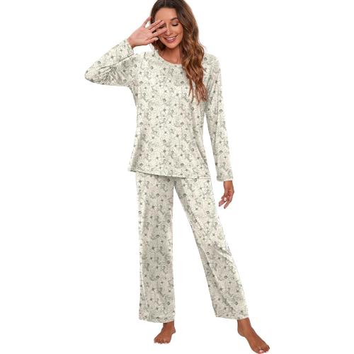 Medium Madwell Women's Pajama Set Long Sleeve Sleepwear Ladies Soft Pjs Lounge Set