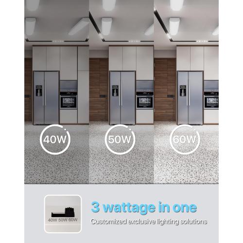 HYPERLITE 4FT 60W LED Wraparound Light, 6600lm Linkable 60W/50W/40W 5000K Led Shop Lights Surface Mounting, ETL,AC120V LED Ceiling Office Wrap Light for Kitchen, Hallway, Fluorescent Replacement, 4P