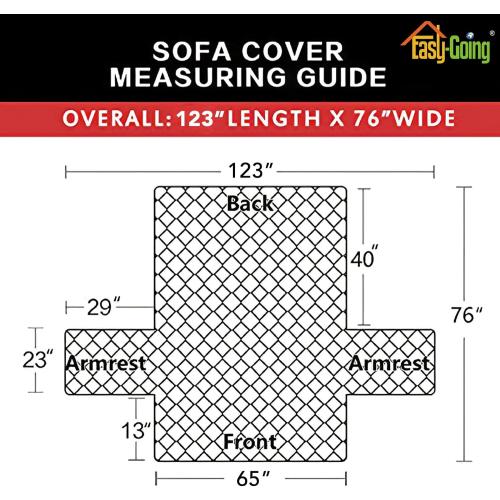 Easy-Going Reversible Couch Cover for 3 Cushion Couch Sofa Cover for Dogs Water Resistant Furniture Protector Cover with Foam Sticks Elastic Straps for Pet Cat (Sofa, Ivory/Ivory)