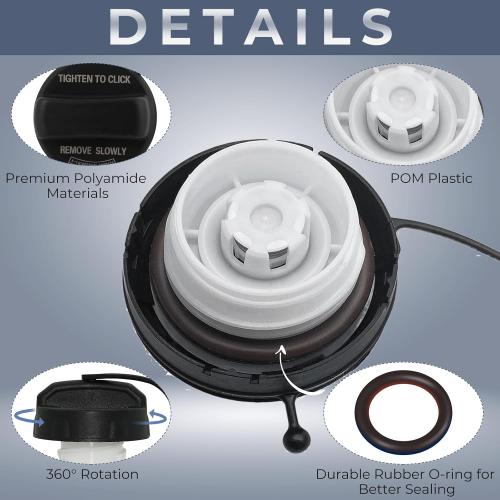 Gas Cap, Fuel Cap for Honda Acura, 2005-2007 Accord, 2005-2006 CRV MDX RSX | For 2011-2014 CR-Z, 2005-2010 Odyssey, 2006-2011 Element, 2005-2008 Pilot, 2006-2009 S2000 Ridgeline, Acura MDX 17670-SHJ-A31