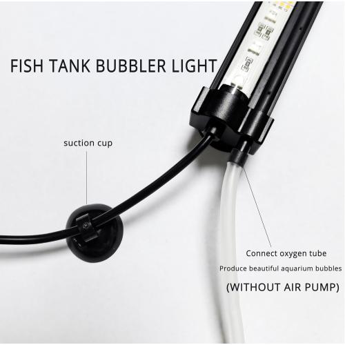 LED Aquarium Lights for Fish Tank,Submersible Fish Tank Light with Air Bubbler Hole Bubble Wall RGB Color Changing Brightness Adjustable Waterproof Remote Control Bubble Tube Light,12W 40inch