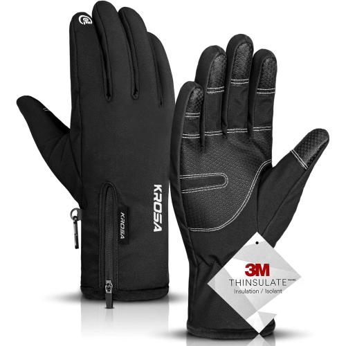 krosa -10℉ Winter Gloves Men Women & Kids, 5-Layer Waterproof Gloves for Cold Weather, Snow Ski Gloves with 10 Touchscreen Fingers