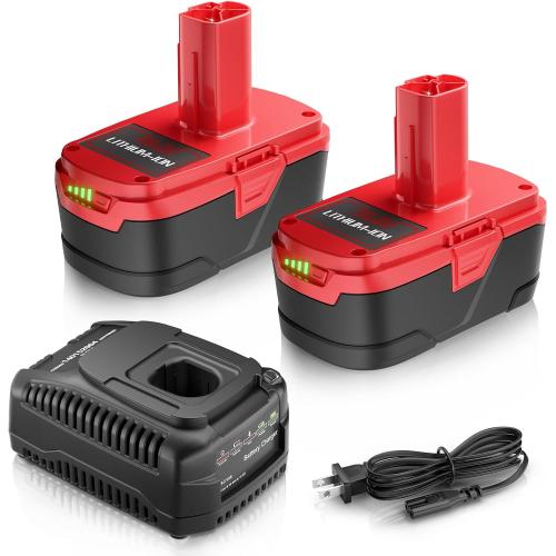 2Pack 19.2V 7.0Ah Replacement Battery and Charger Kit for Craftsman 19.2V Battery C3 1323903 130279005 130211004 11045 315.115410 with19.2 Volt Battery Charger