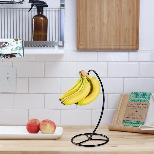 Banana Holder Stand, Banana Hanger Stand Black, Metal Bananas Tree Hanger to Keep Bananas Fresh for 15LB