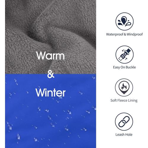 IECOii Extra Warm Dog Coat - Reflective Adjustable Jacket With Buckle Fleece Turtleneck for Cold Weather - Extra Large Dogs