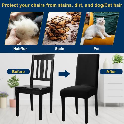 Dining Room Chair Covers - Stretch Kitchen/Dining Room Set of 4, Removable Washable Slipcovers for Home, Hotel, Banquet