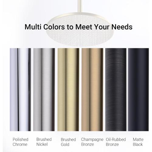 TRUSTMI Square Shower Arm with Flange in Champagne Bronze, 16 Inch Wall Mounted Rainfall Shower Head Extension Arm, Stainless Steel, Brushed Bronze Gold