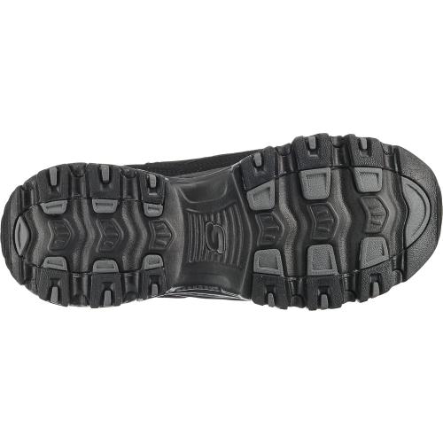 Size 6 color Black Skechers Women's D'Lites-Play on Fashion Sneaker