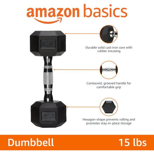 Amazon Basics Rubber Hex Dumbbell Hand Weight