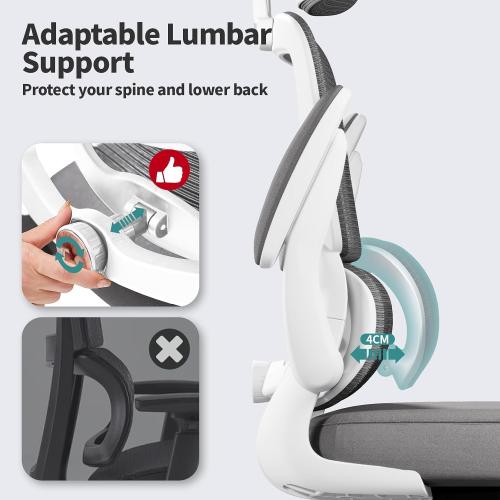 TRALT Office Chair Ergonomic Desk Chair, 330 LBS Home Mesh Office Desk Chairs with Wheels, Comfortable Gaming Chairs (White)‼️ all hardware may not be included ‼️