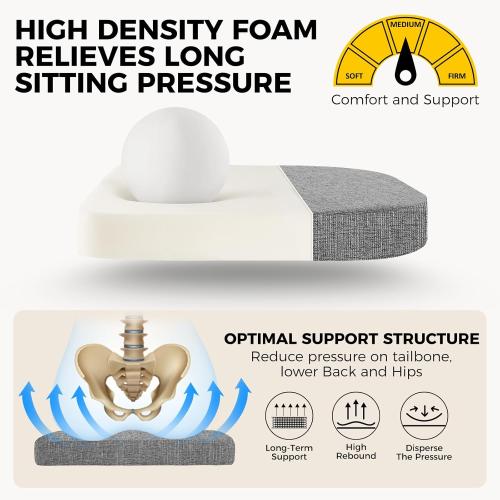 downluxe Indoor Chair Cushions for Dining Chairs, Soft and Comfortable Textured Foam Kitchen Chair Pads with Ties and Non-Slip Backing, 16 x 16 x 2, Dark Grey, 6 Pack