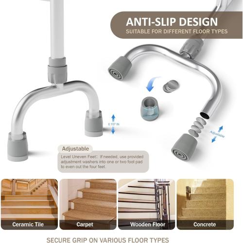 Stairs Climbing Assist Cane Senior Walker for Climbing Stairs, 2-in-1 Adjustable Height Walker Cane for Elderly Use on Both Flat Surfaces and Stairs, Standard Walker Climbing Cane