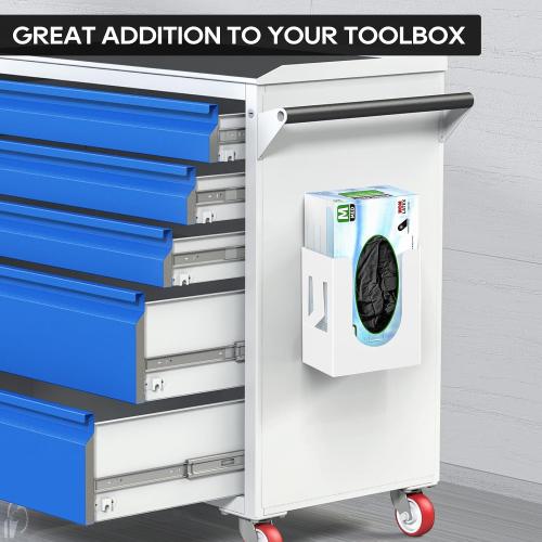 Color White  Magnetic Glove Box Holder, Wall Mount Metal Rubber Disposable Latex Gloves Tissue Dispenser for Tool Box Garage Workshop Kitchen, White