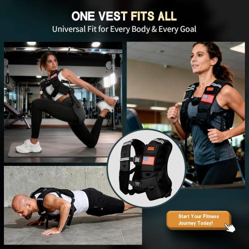 Weighted Vest Woman & Men,8lb/12lb/16lb/20lb/30lb/40lb Plus Size Weighted Vest With Phone Pockets & Reflective Strips for Walking, Running, Hiking,Rucking, Workout, Strength Training