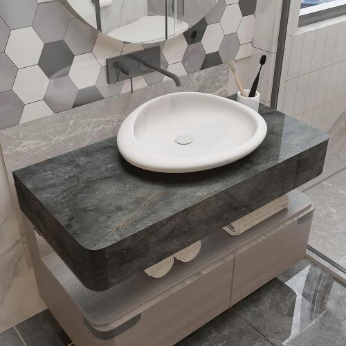 JSEVEM Extra Wide Thick Large Size Dark Grey Cyan Gold Marble Wallpaper Peel and Stick Glossy Gray Cyan Marble Contact Paper Faux Granite Wall Sticker for Bedroom Bathroom Living Room Walls