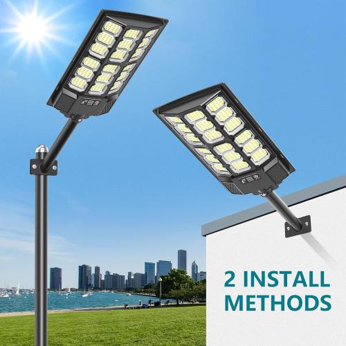 Solar Flood Lights Waterproof Wide Angle Dusk to Dawn Outdoor Lighting