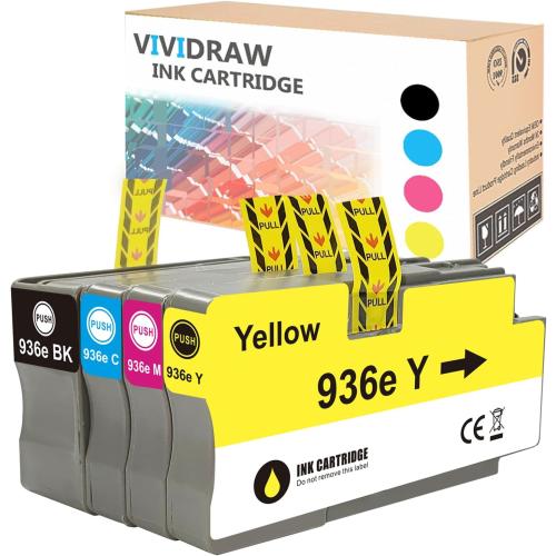 936e Ink Cartridge Replacement, 4-Pack with Chip, Compatible with OfficeJet Pro 9125e, 9135e, 9110b Series Printers