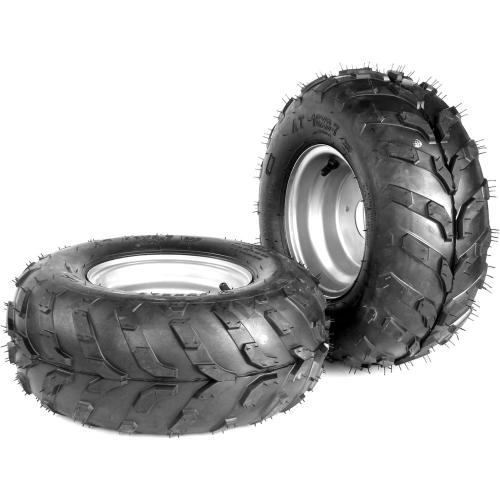 16x8-7 Go Kart Wheels, 16x8-7 Go Kart Tires with Wheels for Go Kart ATV UTV Quad 110cc 3 Bolts Set of 2 (Silver)