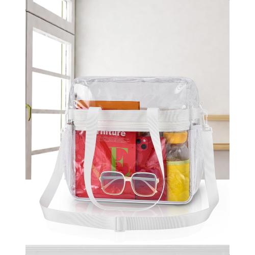 Paxiland Clear Bag for Stadium Events 12x6x12, Clear Tote Bag with Reinforced Strap, Transparent Bag for Sports Concert