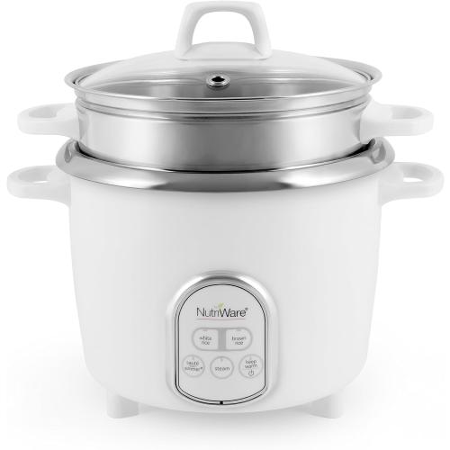 Aroma Housewares NutriWare 14-Cup (Cooked) Digital Rice Cooker and Food Steamer, White