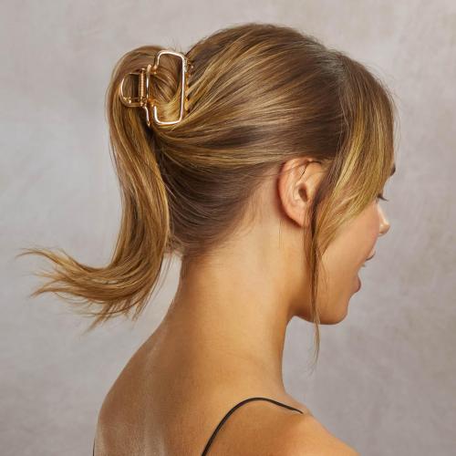 Kitsch Open Shape Metal Hair Clips for Women - Durable & Elegant Metal Claw Clips | Strong Hold for Updo and Half Up Styles - Gold, 1pc