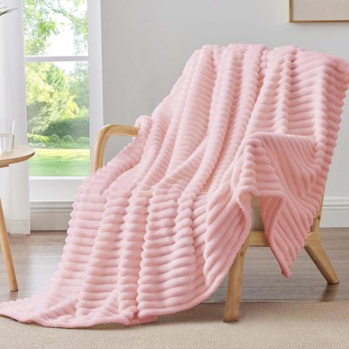 BEDELITE Fleece Pink Throw Blanket for Couch - 300GSM Soft & Warm Valentines Blanket Gifts for Women Girls, Decorative Spring Pink Blankets for Home, 50x60