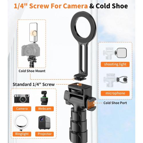 XXZU 74 Magnetic Phone Tripod with Phone Clip for Magsafe, Camera Tripod