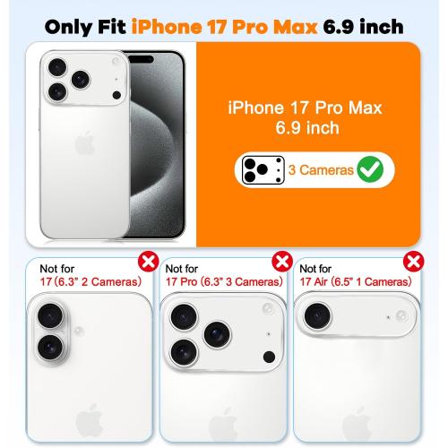 Misscase for iPhone 17 Pro Max Magnetic Case,[Military Drop Protection] Clear Hard Plastics Cover, Camera Lens Protector,Compatible with MagSafe,Anti Yellowing Full Protection Cases-White